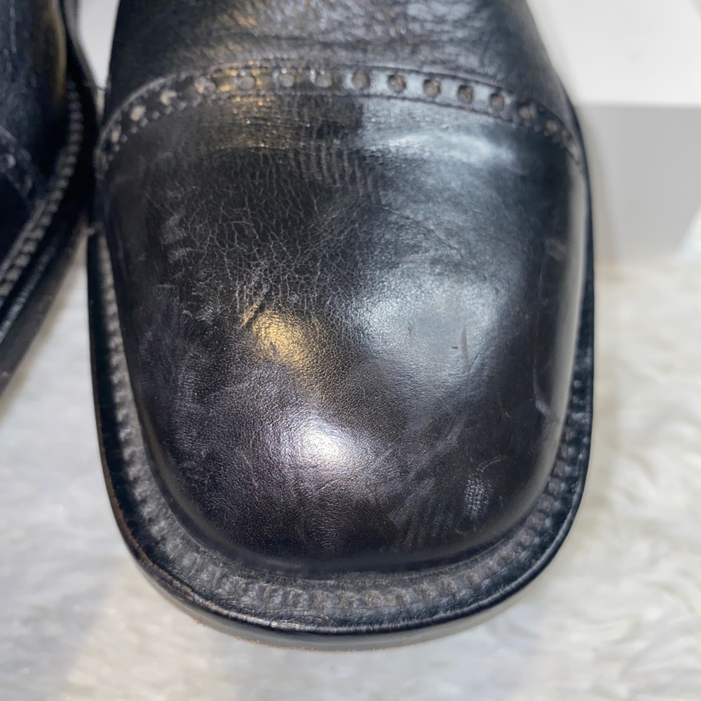 Brass Boot Leather Made in Italy Box toe buckle loafers - Picture 4 of 9